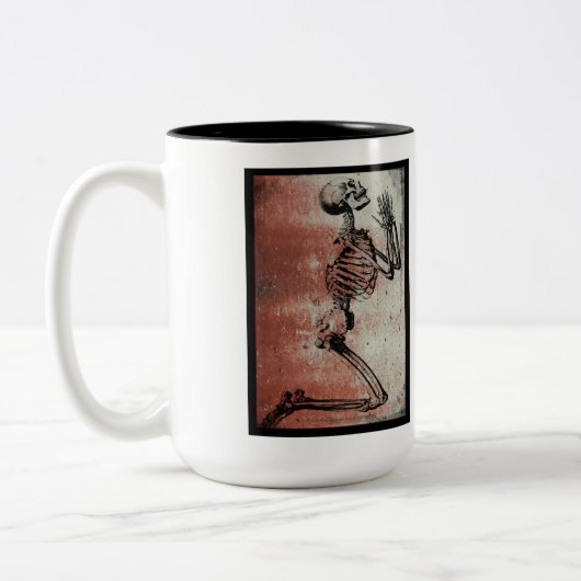 2 Couleurs Tasse de squelette priant Halloween (Gauche)