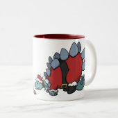 2 Couleurs Tasse de Stegosaurus de Père Noël (Devant droit)