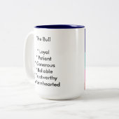 2 Couleurs Tasse de Sun de zodiaque - Taureau (Devant gauche)