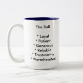 2 Couleurs Tasse de Sun de zodiaque - Taureau (Gauche)