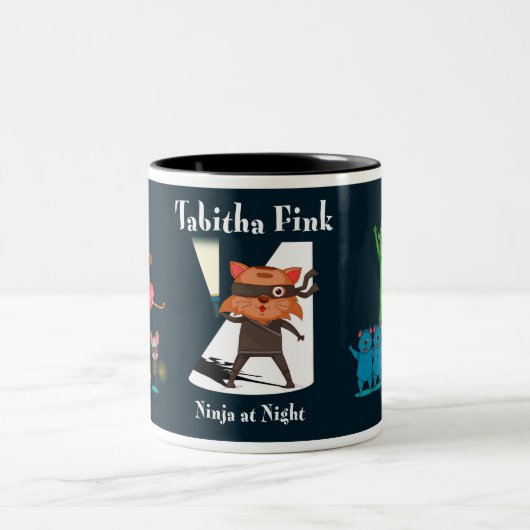 2 Couleurs Tasse de Tabitha Fink Ninja (foncée) (Centre)