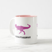 2 Couleurs Tasse de tasse de dinosaure de MUMMYSAURUS T-rex (Devant gauche)