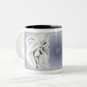 2 Couleurs Tasse de tête de cheval blanc (Devant gauche)