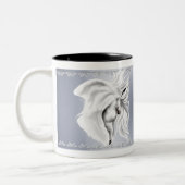 2 Couleurs Tasse de tête de cheval blanc (Gauche)