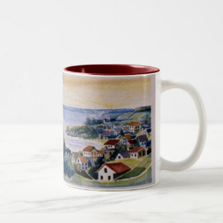 2 Couleurs Tasse de thé du village de la mer