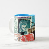 2 Couleurs Tasse de timbres-poste (Devant gauche)
