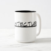 2 Couleurs Tasse de titre de dessin d'architecture (foncée) (Devant droit)