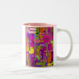 2 Couleurs Tasse de ton de flower power deux