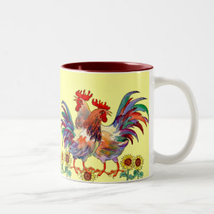 2 Couleurs TASSE de TOURNESOL de COQ par SHARON SHARPE