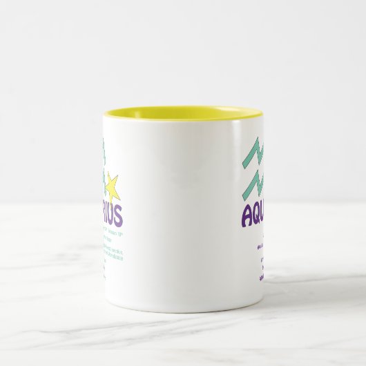 2 Couleurs Tasse de traits de Verseau (Centre)