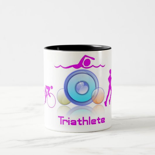 2 COULEURS TASSE DE TRIATHLETE (Centre)