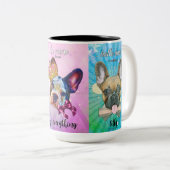2 Couleurs Tasse de trio de Frenchie (Devant droit)