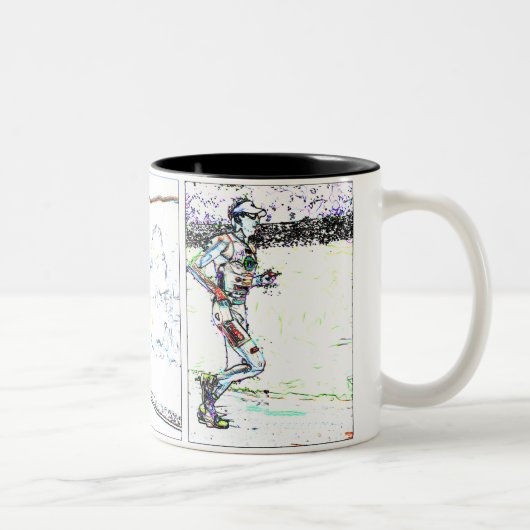 2 Couleurs Tasse de triptyque de triathlon (Droit)