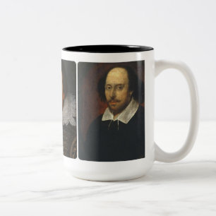 2 Couleurs Tasse de trois portraits de Shakespeare