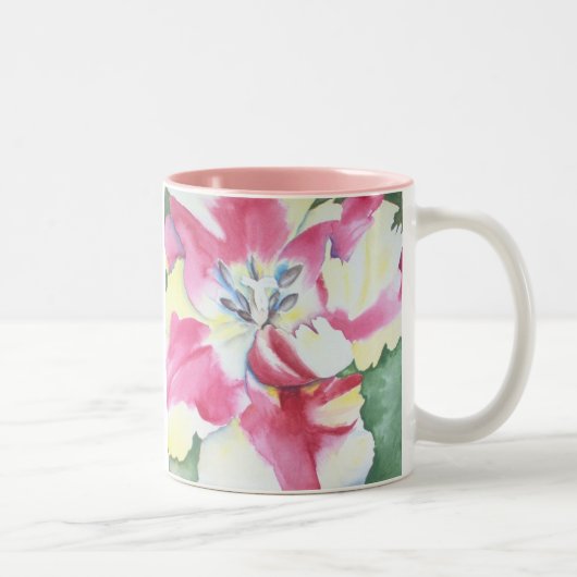 2 Couleurs Tasse de tulipe d'aquarelle (Droit)