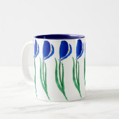 2 Couleurs Tasse de tulipes bleues (Devant gauche)