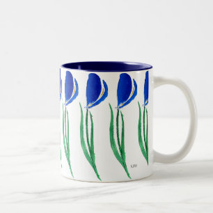 2 Couleurs Tasse de tulipes bleues