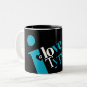 2 Couleurs Tasse de typographie d'amour (Devant gauche)