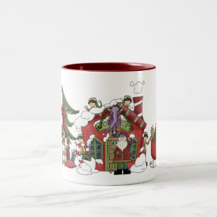 2 Couleurs Tasse de vacances de l'atelier de Père Noël