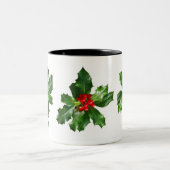 2 Couleurs Tasse de vacances de Noël de houx (Centre)