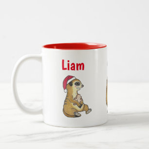2 Couleurs Tasse de vacances de Noël pour suricates mignonne