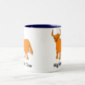 2 Couleurs Tasse de vache écossaise Highland avec slogan (Centre)