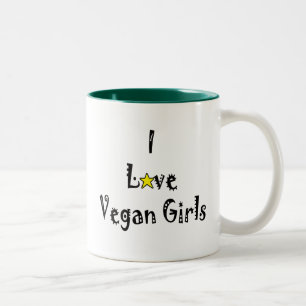 2 Couleurs Tasse de végétaliens d'amour