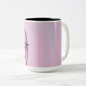 2 Couleurs Tasse "de vendredi rose", noire (Devant droit)