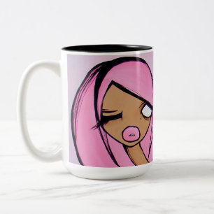 2 Couleurs Tasse "de vendredi rose", noire