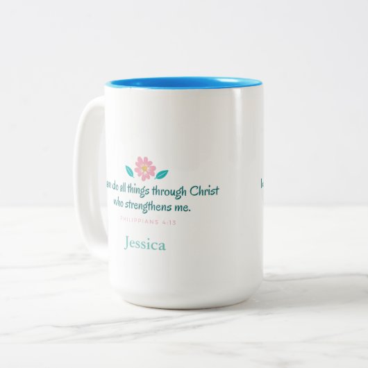 2 Couleurs Tasse de vers de bible (Devant gauche)