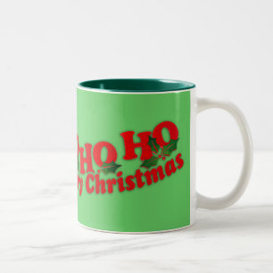 2 Couleurs Tasse de vert de Joyeux Noël de Père Noël "Ho H