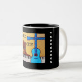 2 COULEURS TASSE DE VILLE DE MUSIQUE (Devant droit)