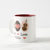 2 Couleurs Tasse de violoncelle d'amour de paix (Devant gauche)