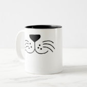 2 Couleurs Tasse de visage de chat (Devant gauche)