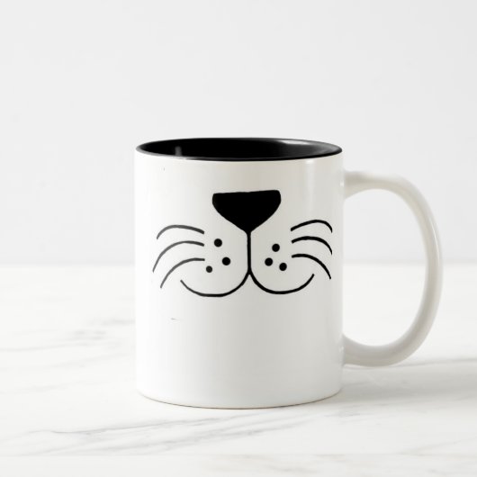 2 Couleurs Tasse de visage de chat (Droit)
