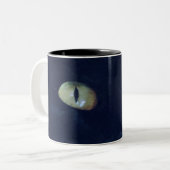 2 Couleurs Tasse de visage de chat noir (Devant gauche)