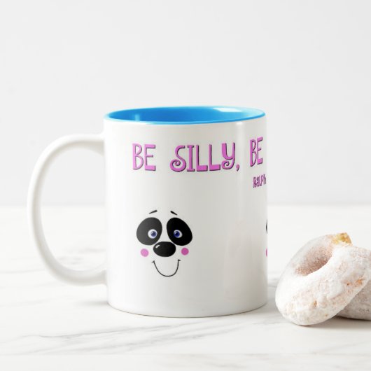 2 Couleurs Tasse de visages de panda avec la citation (Avec donut)
