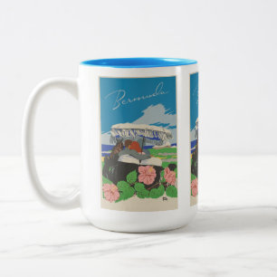 2 Couleurs Tasse de voyage romantique vintage des Bermudes