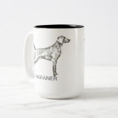 2 Couleurs Tasse de Weimaraner (Devant gauche)