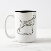 2 Couleurs Tasse de Weimaraner (Gauche)