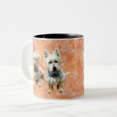2 Couleurs Tasse de Westies (Devant gauche)