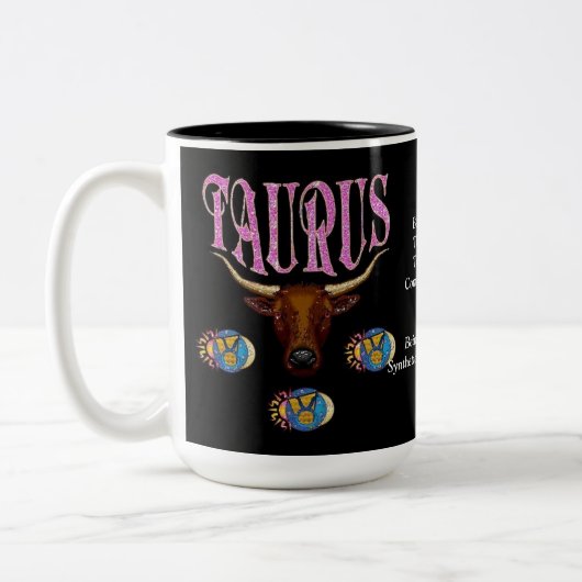 2 Couleurs Tasse de zodiaque de signe de naissance de Taureau (Gauche)
