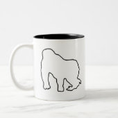 2 Couleurs Tasse de Zoe de gorille - contour de gorille (Gauche)