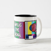 2 Couleurs Tasse "débranchez signal" (Devant droit)