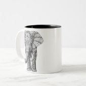 2 Couleurs Tasse d'éléphant de mandala (Devant gauche)
