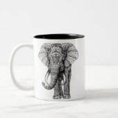 2 Couleurs Tasse d'éléphant de mandala (Gauche)