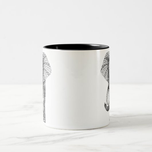 2 Couleurs Tasse d'éléphant de mandala (Centre)