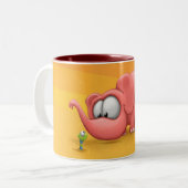2 Couleurs Tasse d'éléphant et de ver (Devant gauche)