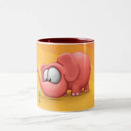 2 Couleurs Tasse d'éléphant et de ver (Centre)