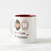2 Couleurs Tasse dentaire d'hygiène d'amour de paix (Devant gauche)